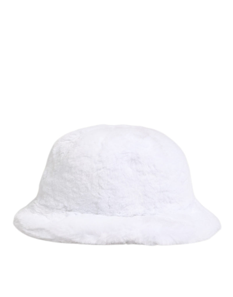 Dolce & Gabbana Witte Modacryl Bont Bucket Heren Capello Hoed