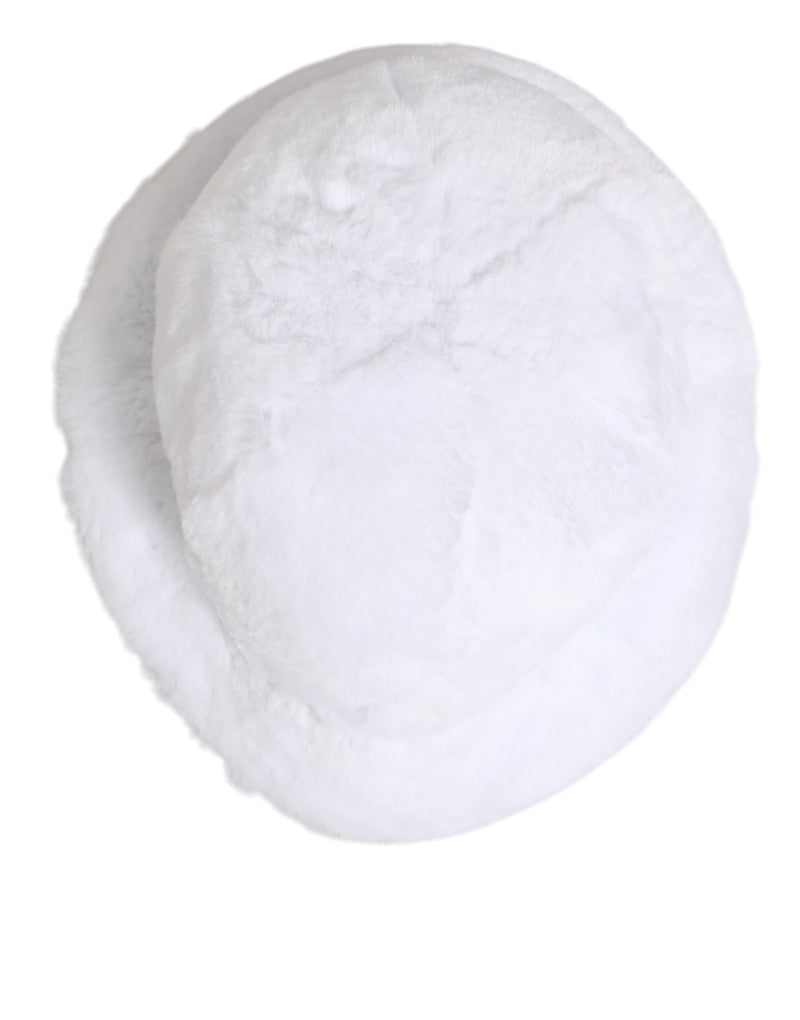 Dolce & Gabbana Witte Modacryl Bont Bucket Heren Capello Hoed