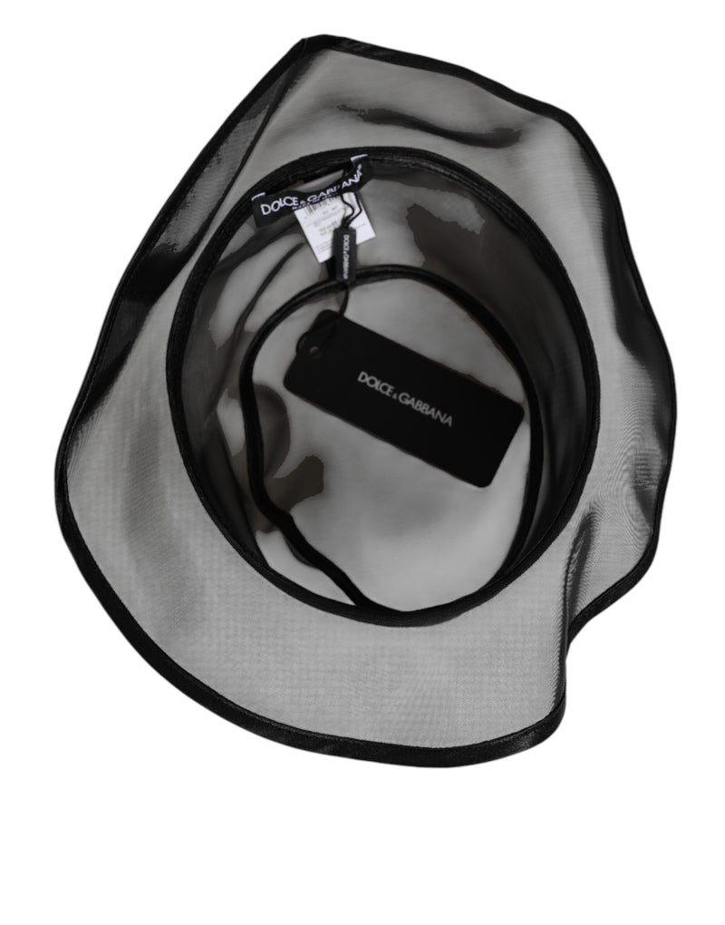 Dolce & Gabbana Zwarte Zijden Mesh Bucket Heren Visserspet