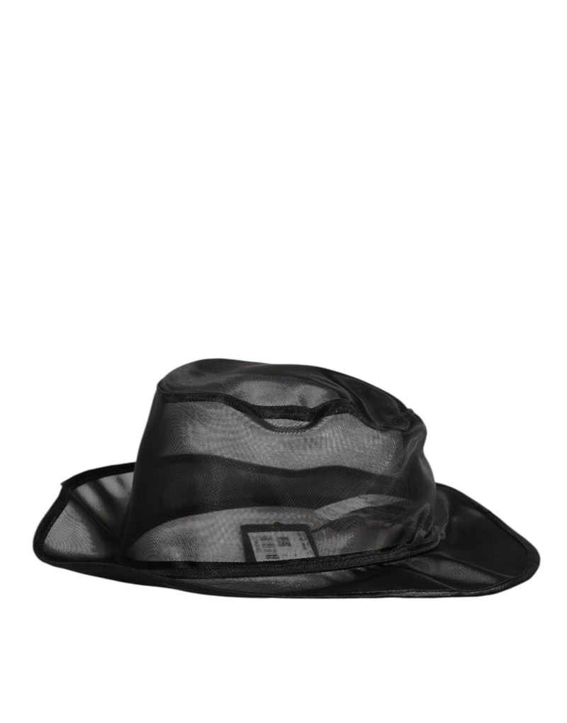 Dolce & Gabbana Zwarte Zijden Mesh Bucket Heren Visserspet