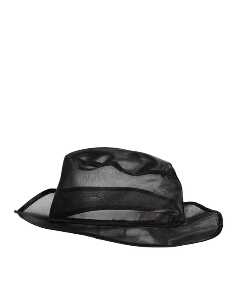 Dolce & Gabbana Zwarte Zijden Mesh Bucket Heren Visserspet