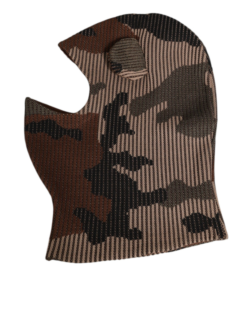 Dolce & Gabbana Multicolor Camouflage Balaclava Masker Herenpet One Size Hoed
