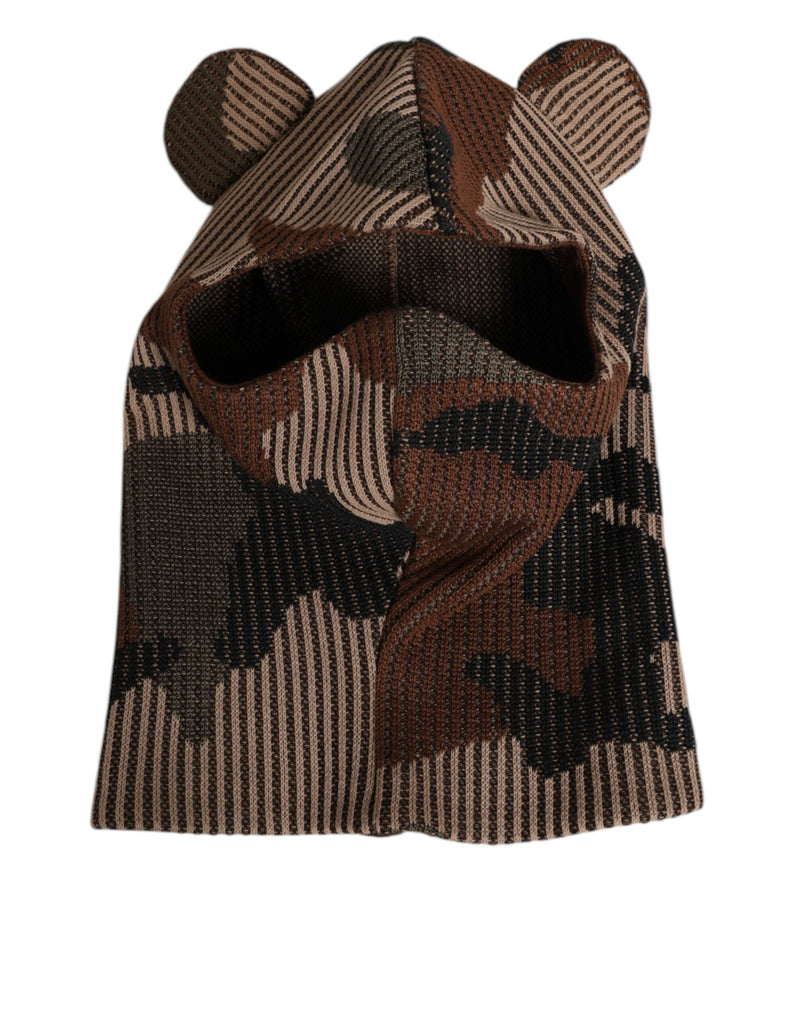 Dolce & Gabbana Multicolor Camouflage Balaclava Masker Herenpet One Size Hoed
