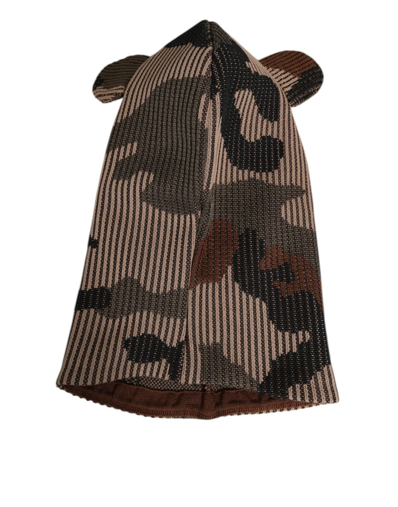 Dolce & Gabbana Multicolor Camouflage Balaclava Masker Herenpet One Size Hoed
