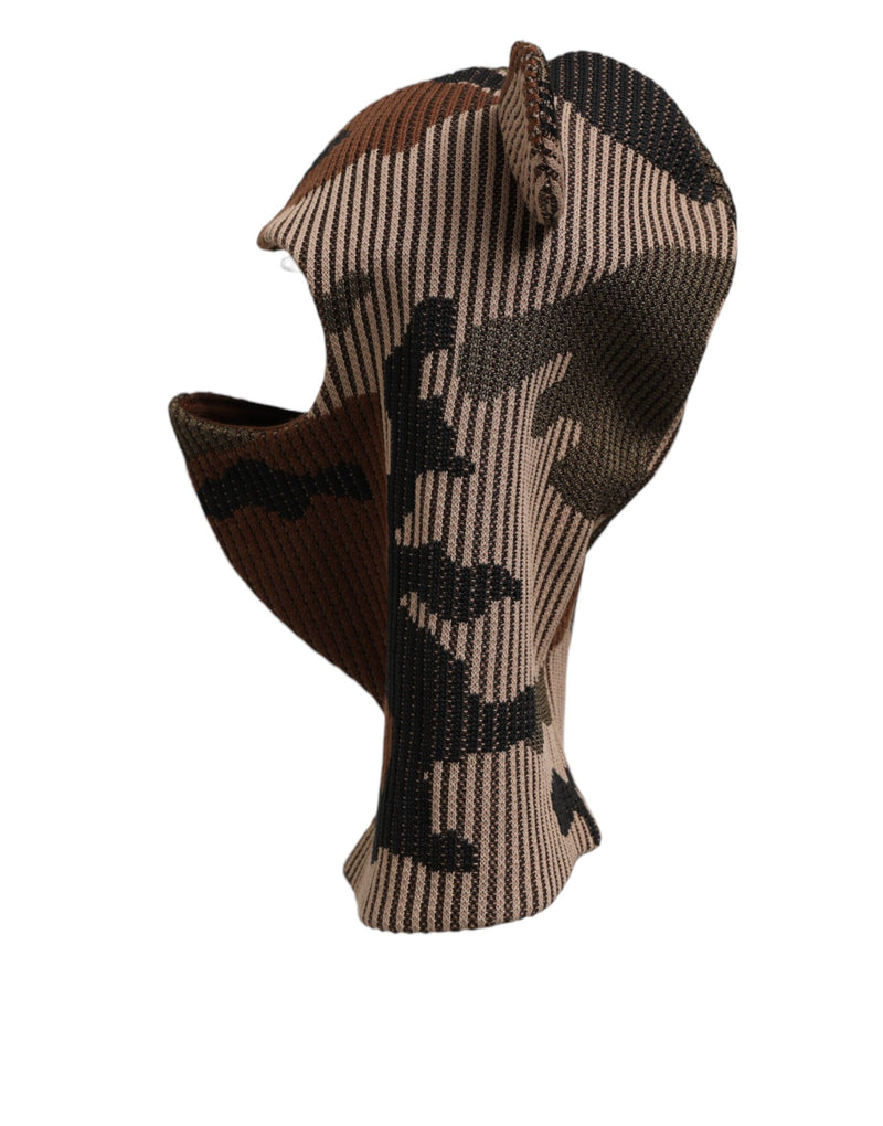 Dolce & Gabbana Multicolor Camouflage Balaclava Masker Herenpet One Size Hoed