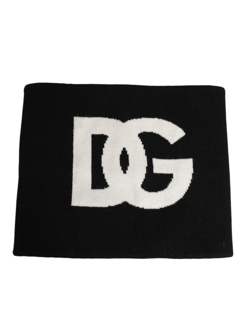 Écharpe Dolce &amp; Gabbana noire en cachemire tricoté avec logo D&amp;G, taille unique, pour homme