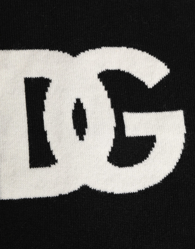 Écharpe Dolce &amp; Gabbana noire en cachemire tricoté avec logo D&amp;G, taille unique, pour homme