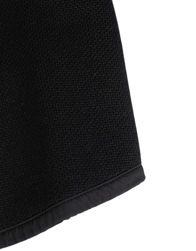 Dolce & Gabbana Black Lace Stole Knitted DG Logo Men One Size  Scarf
