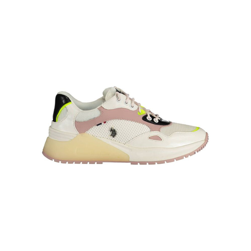 U.S. POLO ASSN. White Polyester Sneaker for Women