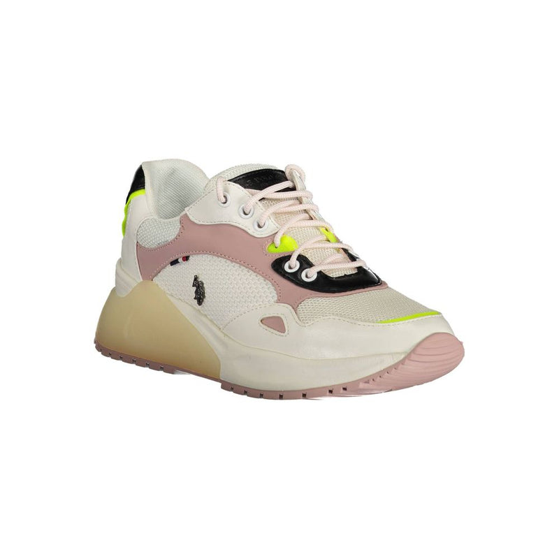 U.S. POLO ASSN. White Polyester Sneaker for Women