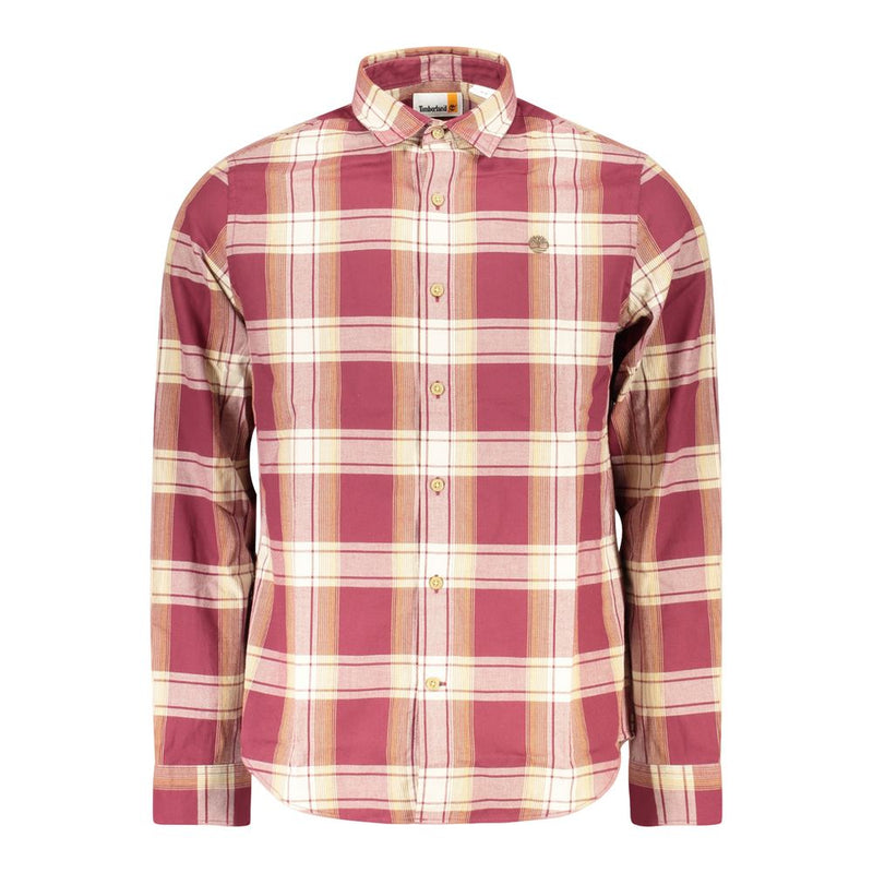 Timberland Red Cotton Men Shirt - Stylish Casual Wear