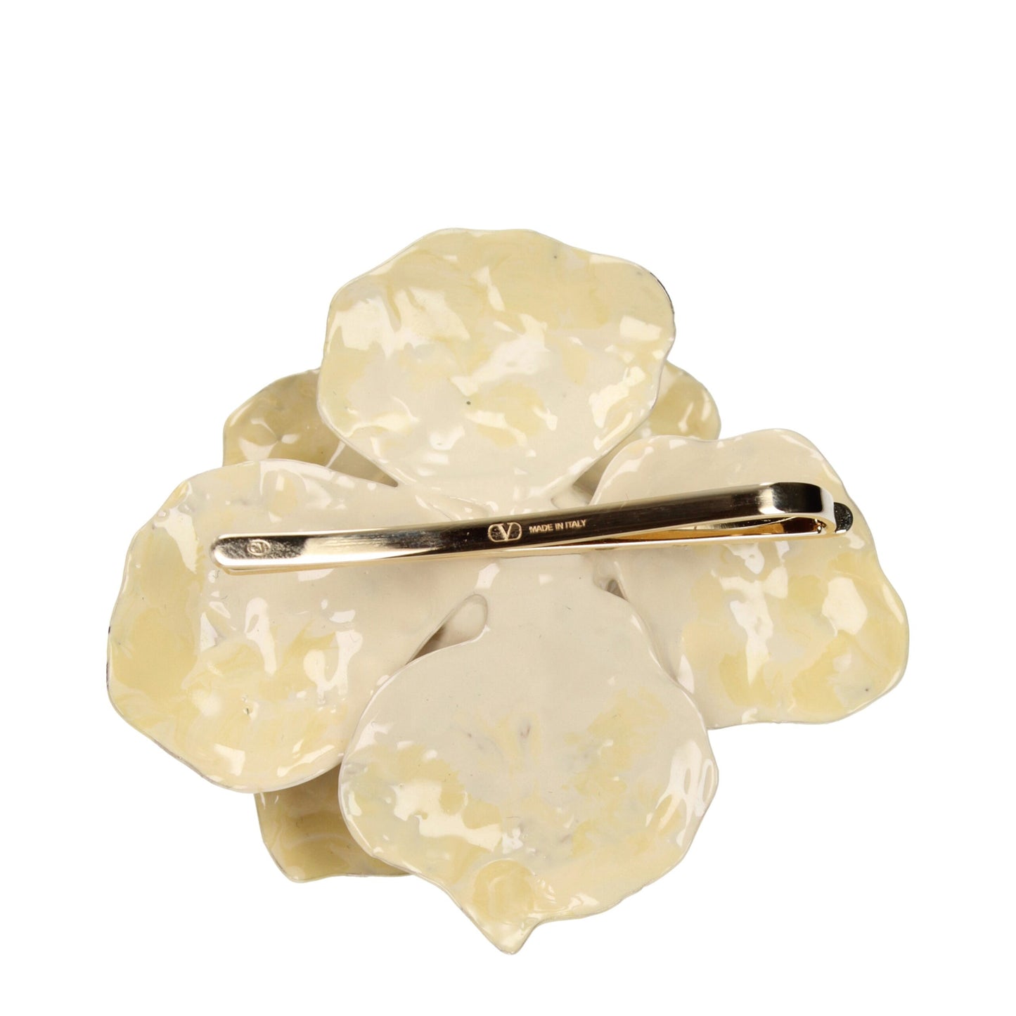 Broches métalliques beige de Valentino Garavani