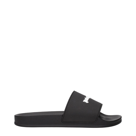 Sandales-chaussons en coton noir Palm Angels