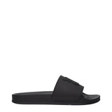 Palm Angels Black Cotton Slippers Sandals for Men