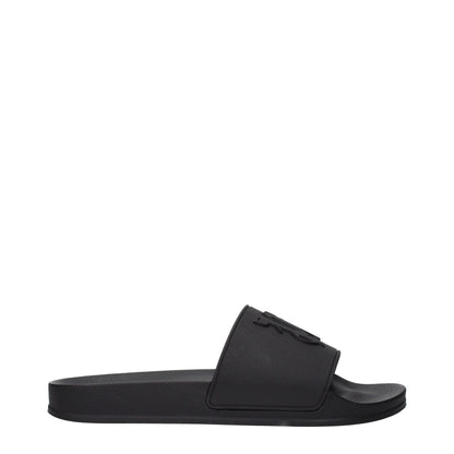 Sandales-chaussons en coton noir Palm Angels