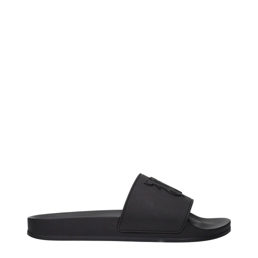 Sandales-chaussons en coton noir Palm Angels