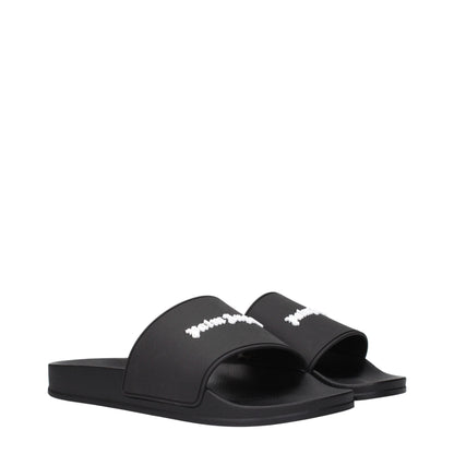 Sandales-chaussons en coton noir Palm Angels