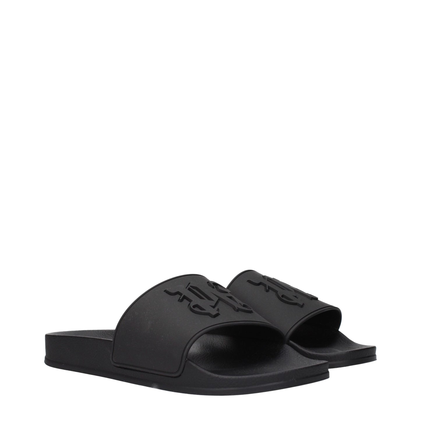 Sandales-chaussons en coton noir Palm Angels