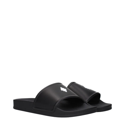 Sandales-chaussons en coton noir Marcelo Burlon