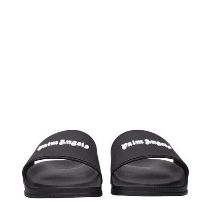 Sandales-chaussons en coton noir Palm Angels