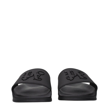 Sandales-chaussons en coton noir Palm Angels