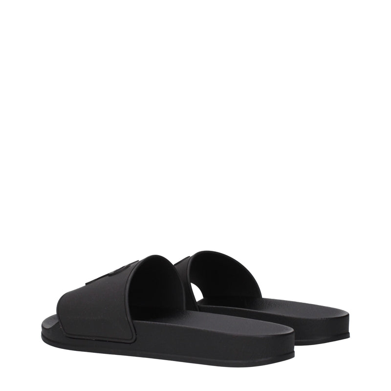 Palm Angels Black Cotton Slippers Sandals for Men