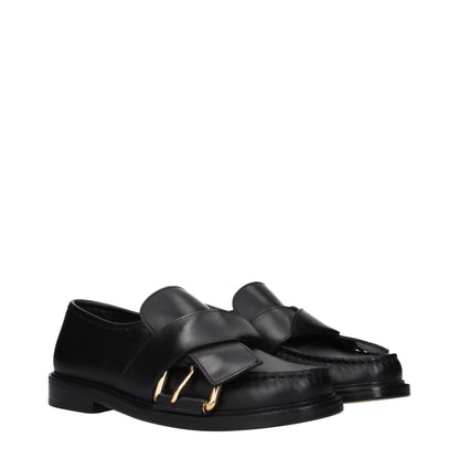 Brogues plates en cuir noir Moschino