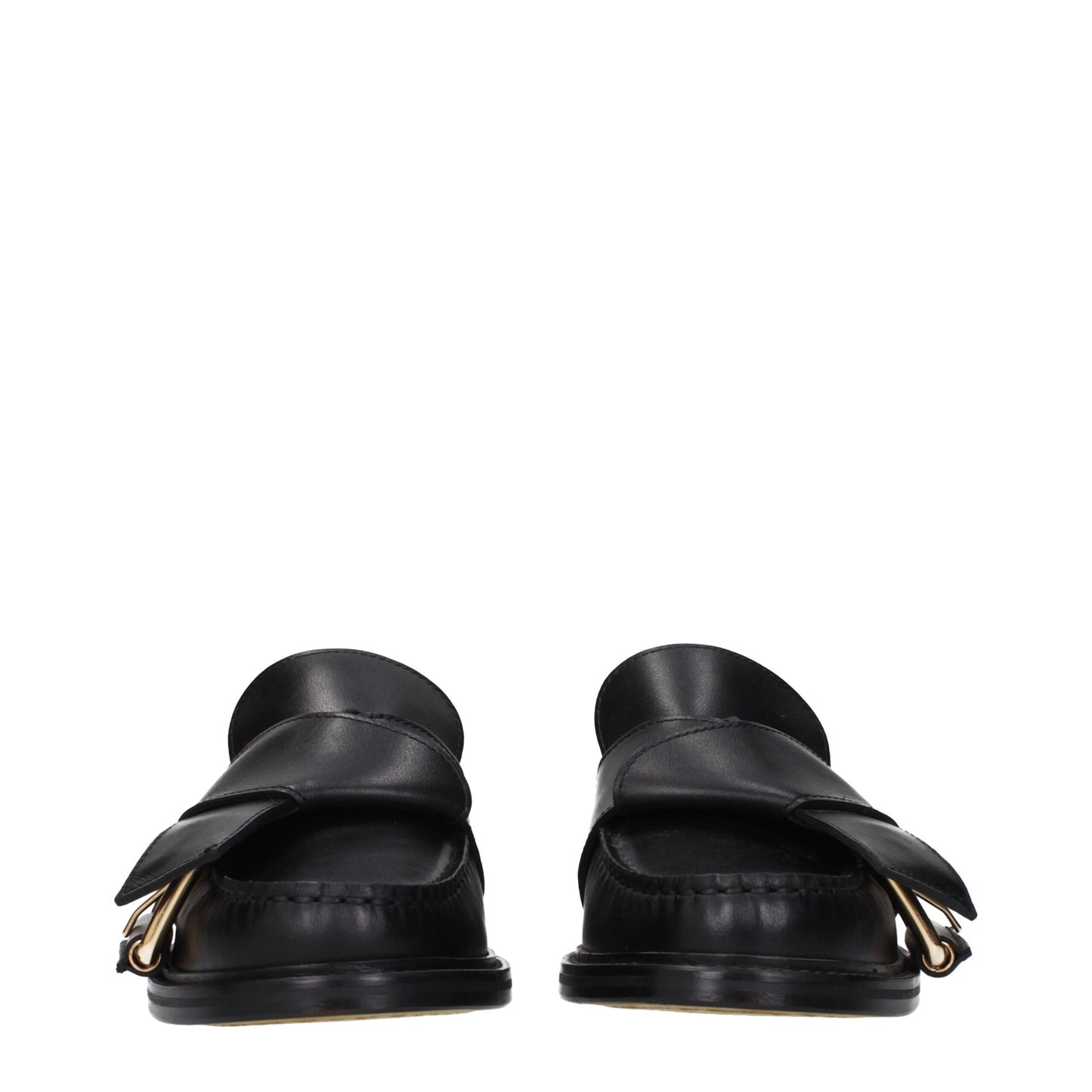 Brogues plates en cuir noir Moschino