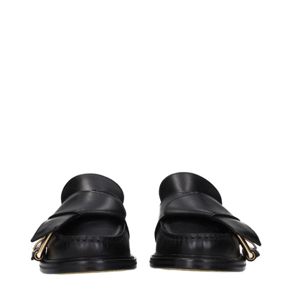 Brogues plates en cuir noir Moschino