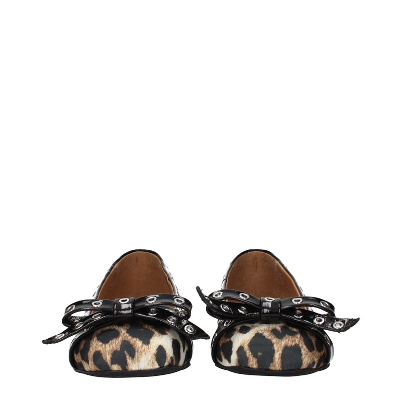 Ganni Brown Fabric Ballet Flats - Élégance et Confort