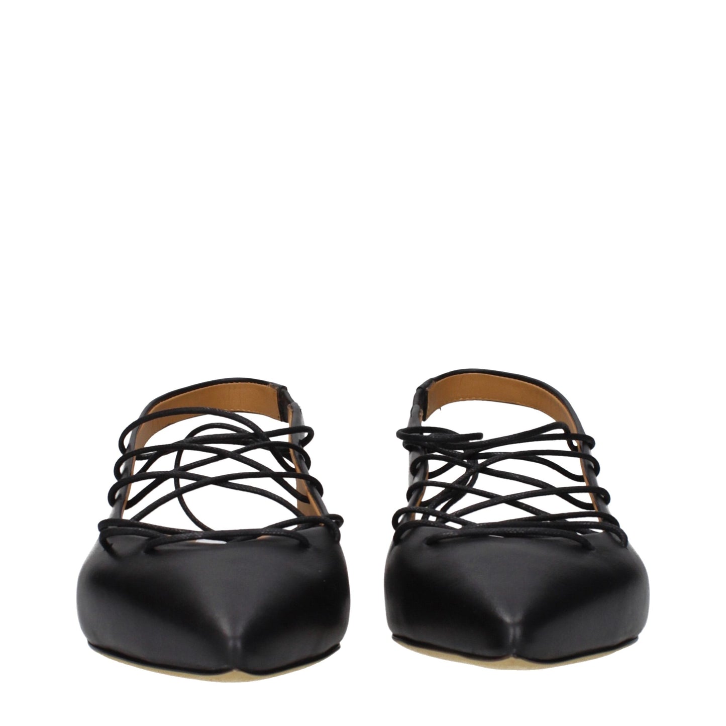 Boutures plates en cuir noir de Moschino