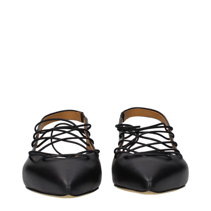 Boutures plates en cuir noir de Moschino