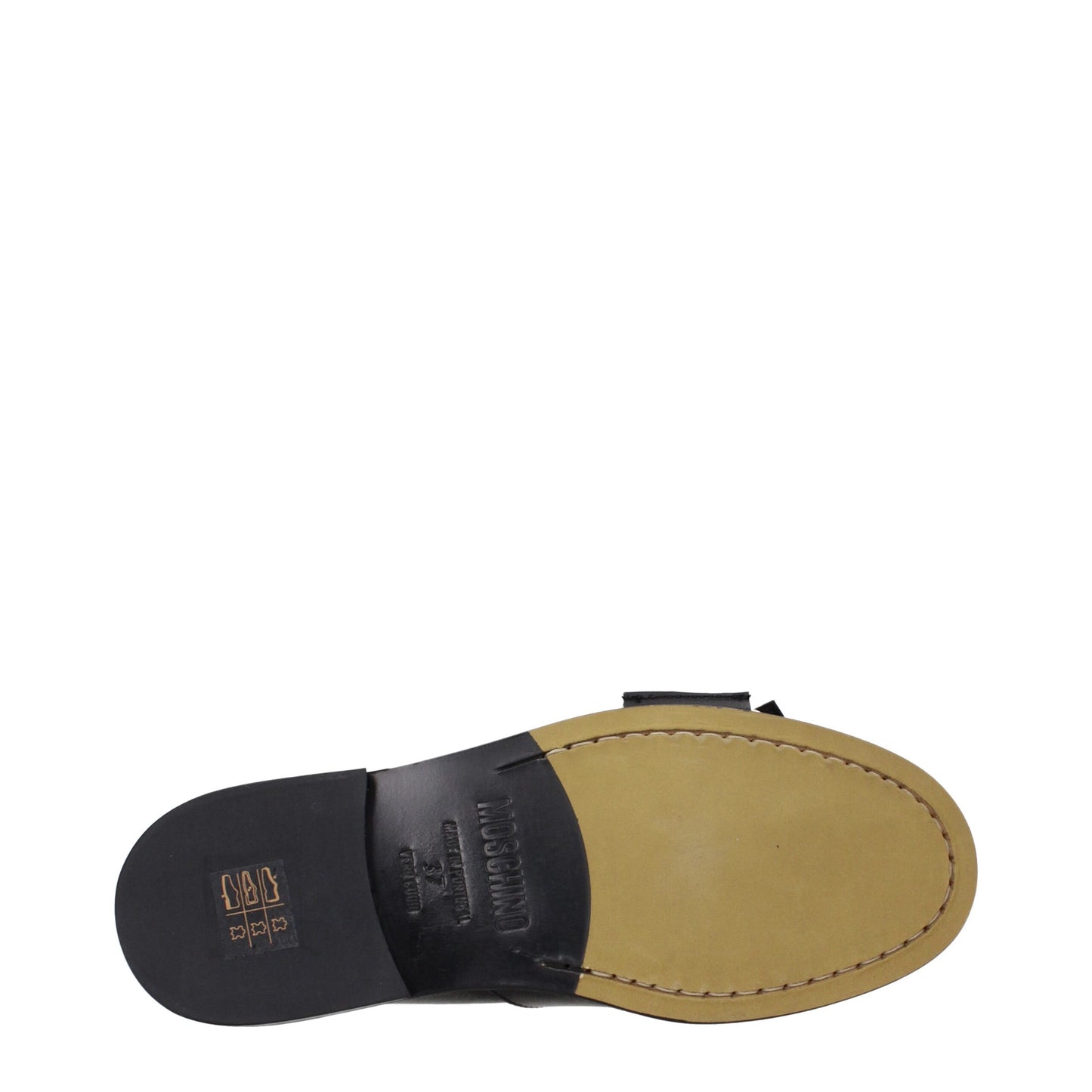 Brogues plates en cuir noir Moschino