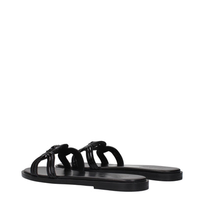 Sandales-chaussons en cuir noir Versace