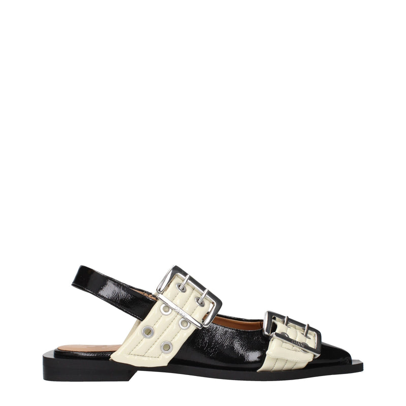 Ganni Black Polyethylene Flat Sandals - Élégance et Confort