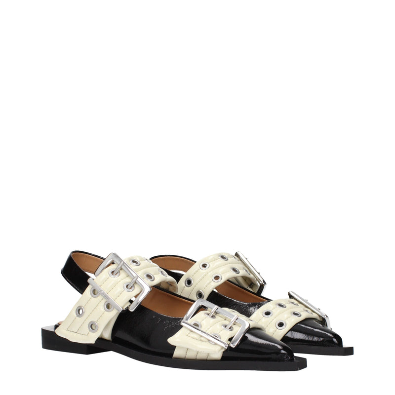 Ganni Black Polyethylene Flat Sandals - Élégance et Confort