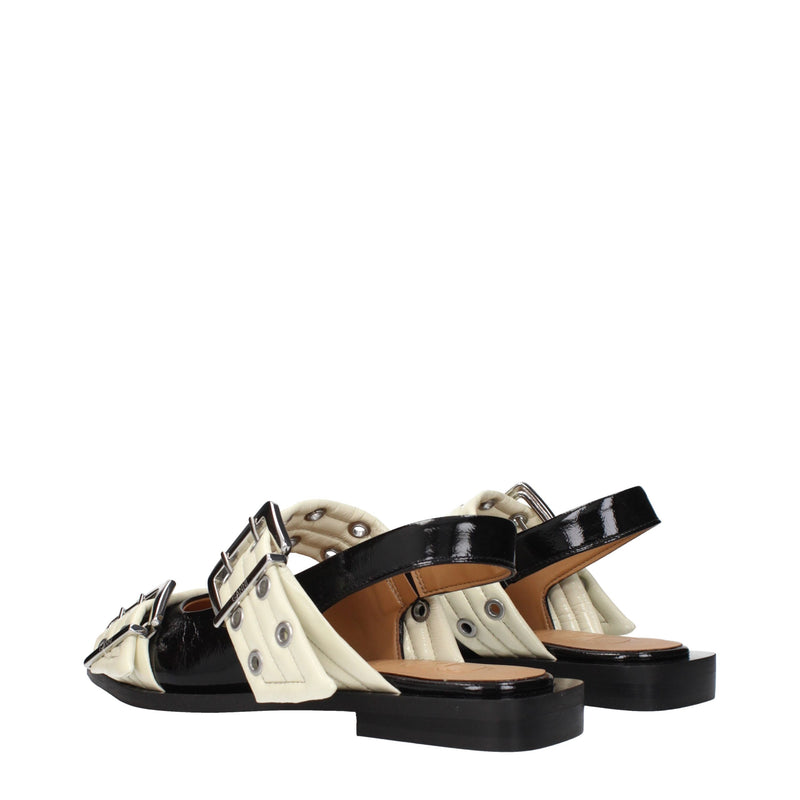 Ganni Black Polyethylene Flat Sandals - Élégance et Confort