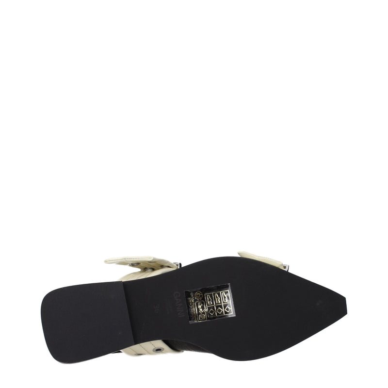 Ganni Black Polyethylene Flat Sandals - Élégance et Confort