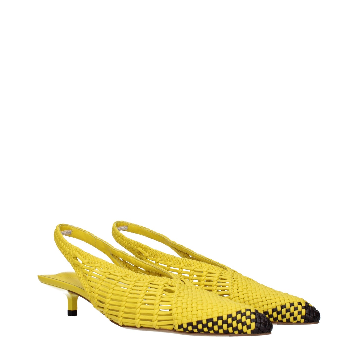 Sandales plates en cuir jaune de Jacquemus