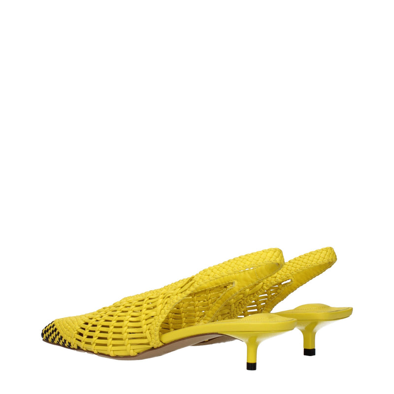 Jacquemus Yellow Leather Flat Sandals for Women