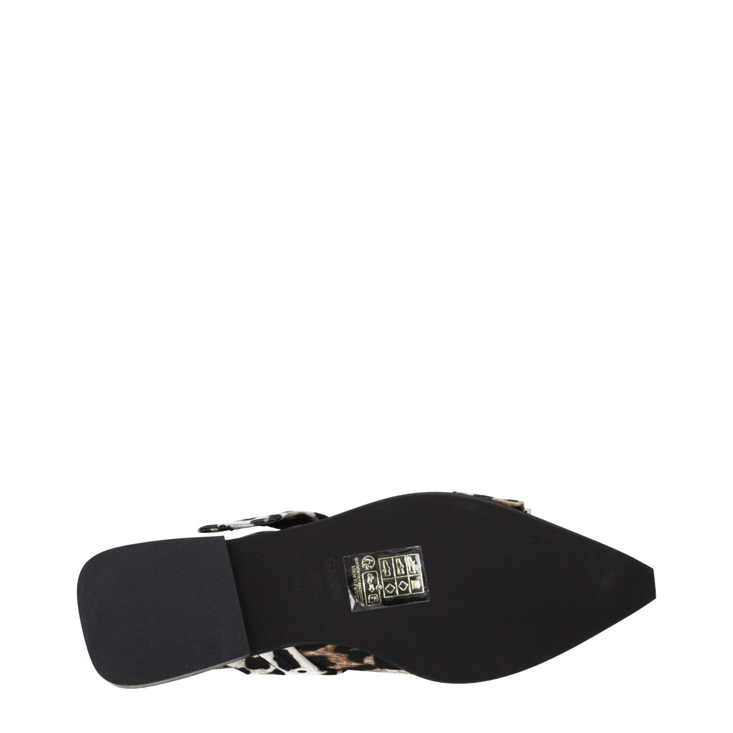 Sandales plates en tissu marron de Ganni