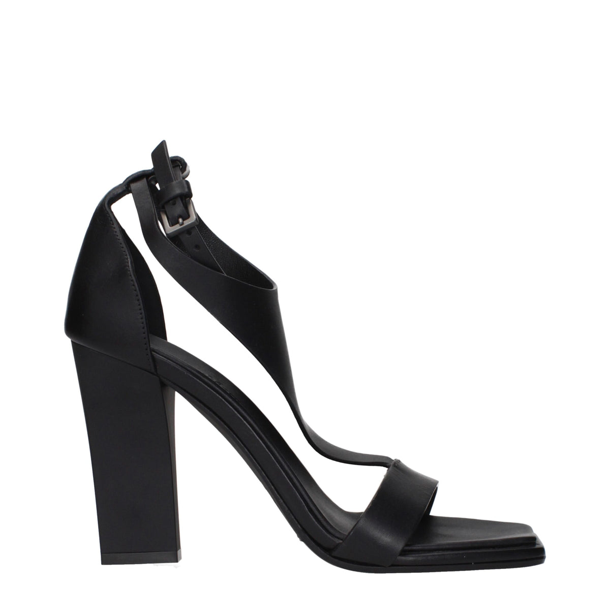 Max Mara Black Leather Stiletto Heels Sandals - EU37/US7