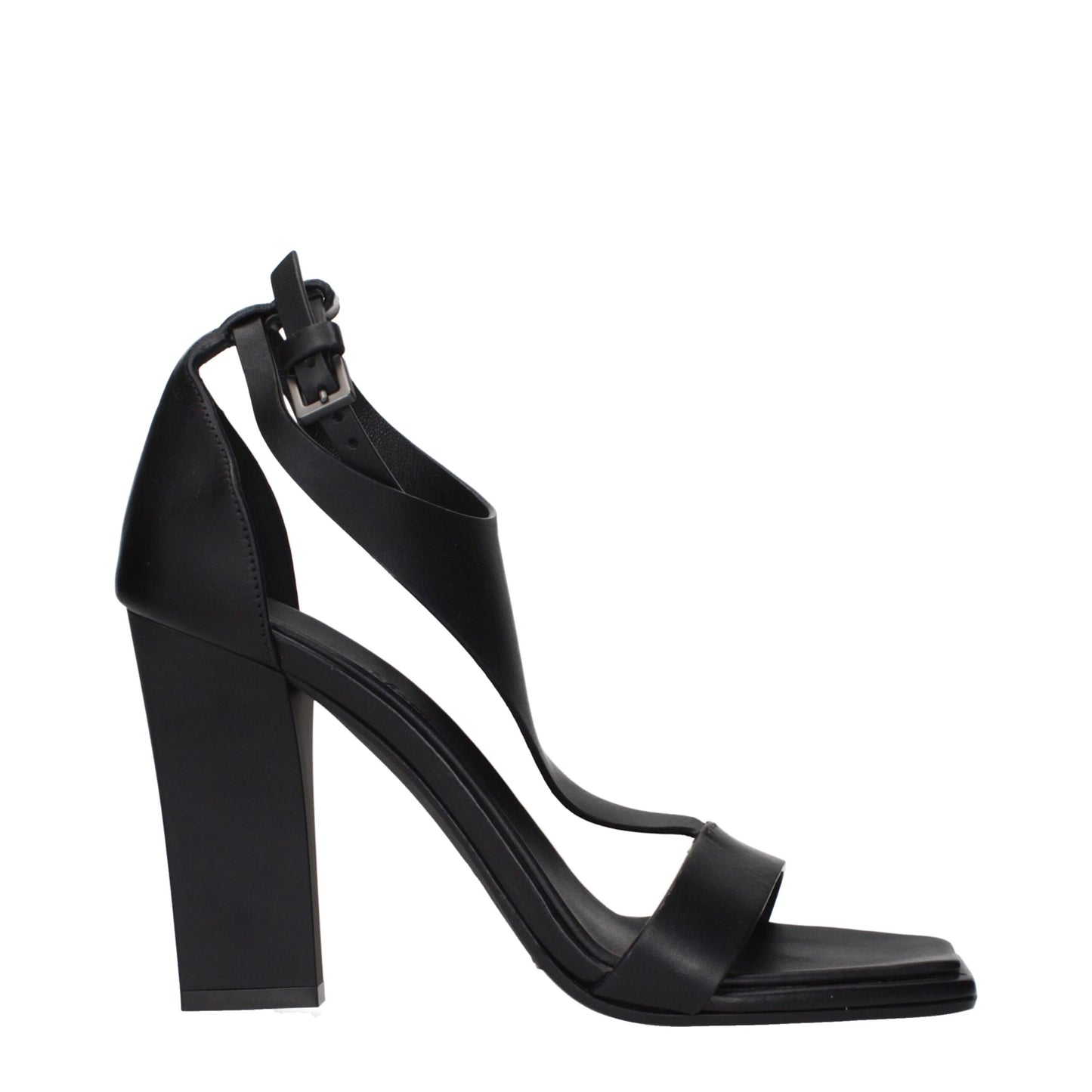 Sandales à talons aiguilles en cuir noir Max Mara