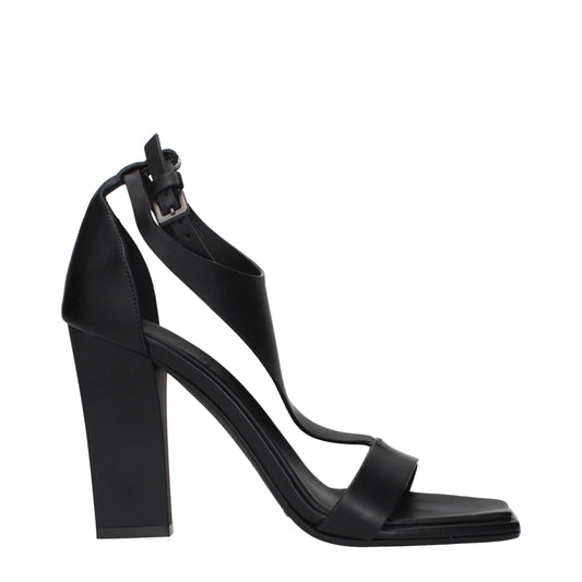 Sandales à talons aiguilles en cuir noir Max Mara