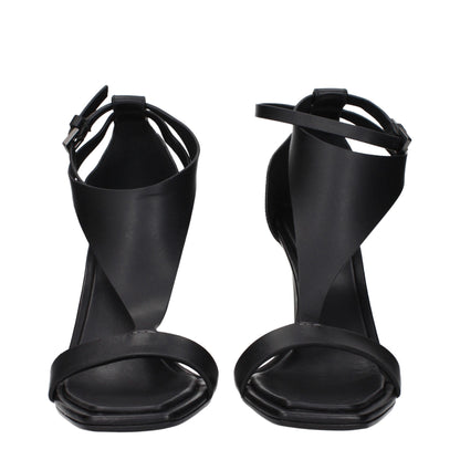 Sandales à talons aiguilles en cuir noir Max Mara