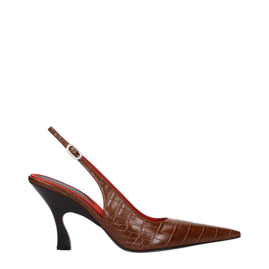 Escarpins à talons hauts en cuir marron de Stella McCartney