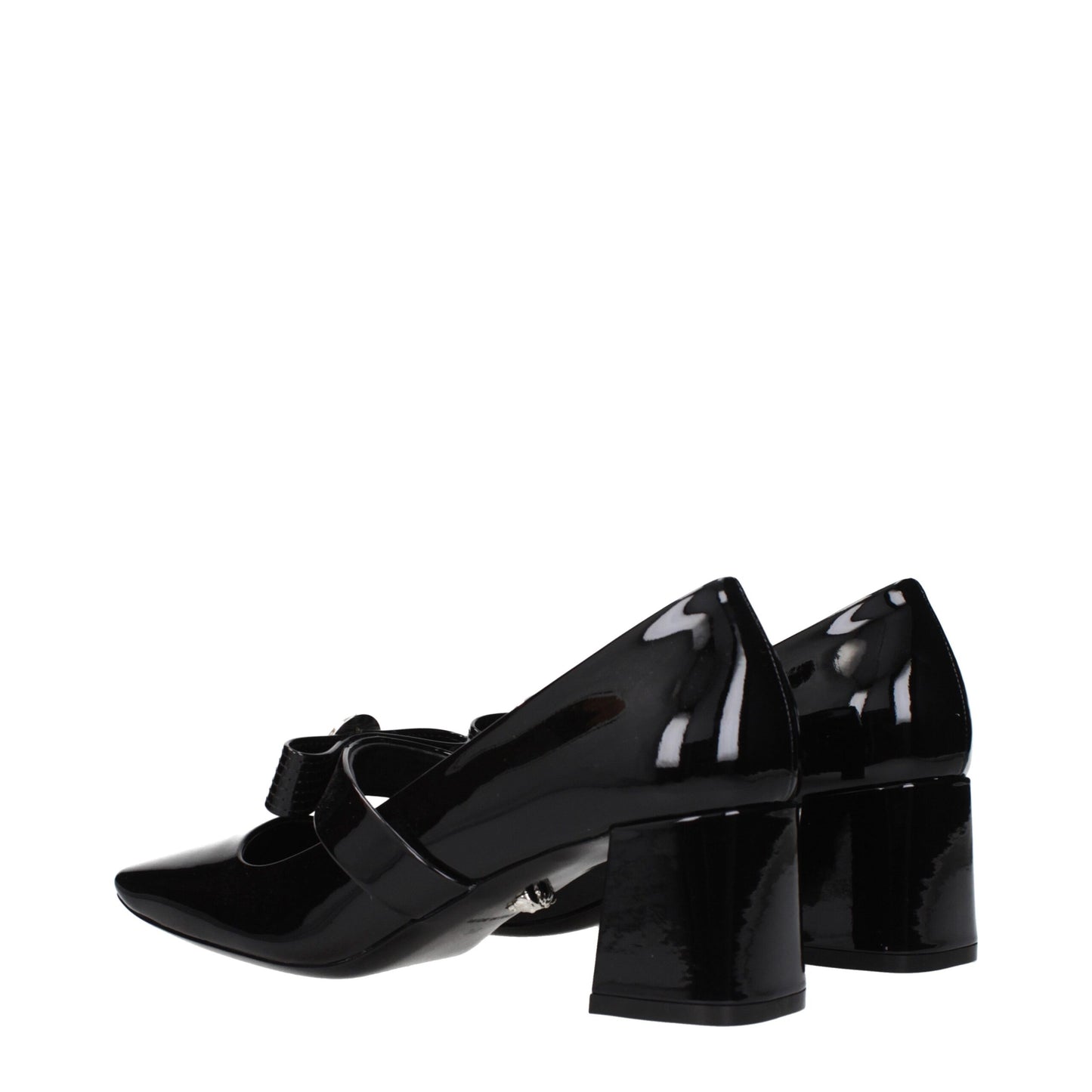 Escarpins à talons mi-hauteur en cuir noir Versace