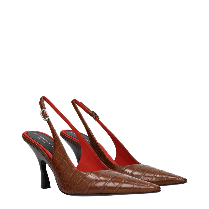 Stella McCartney Brown Leather High Heel Pumps - Eco-Friendly Elegance