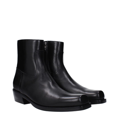 Bottines en cuir noir Versace
