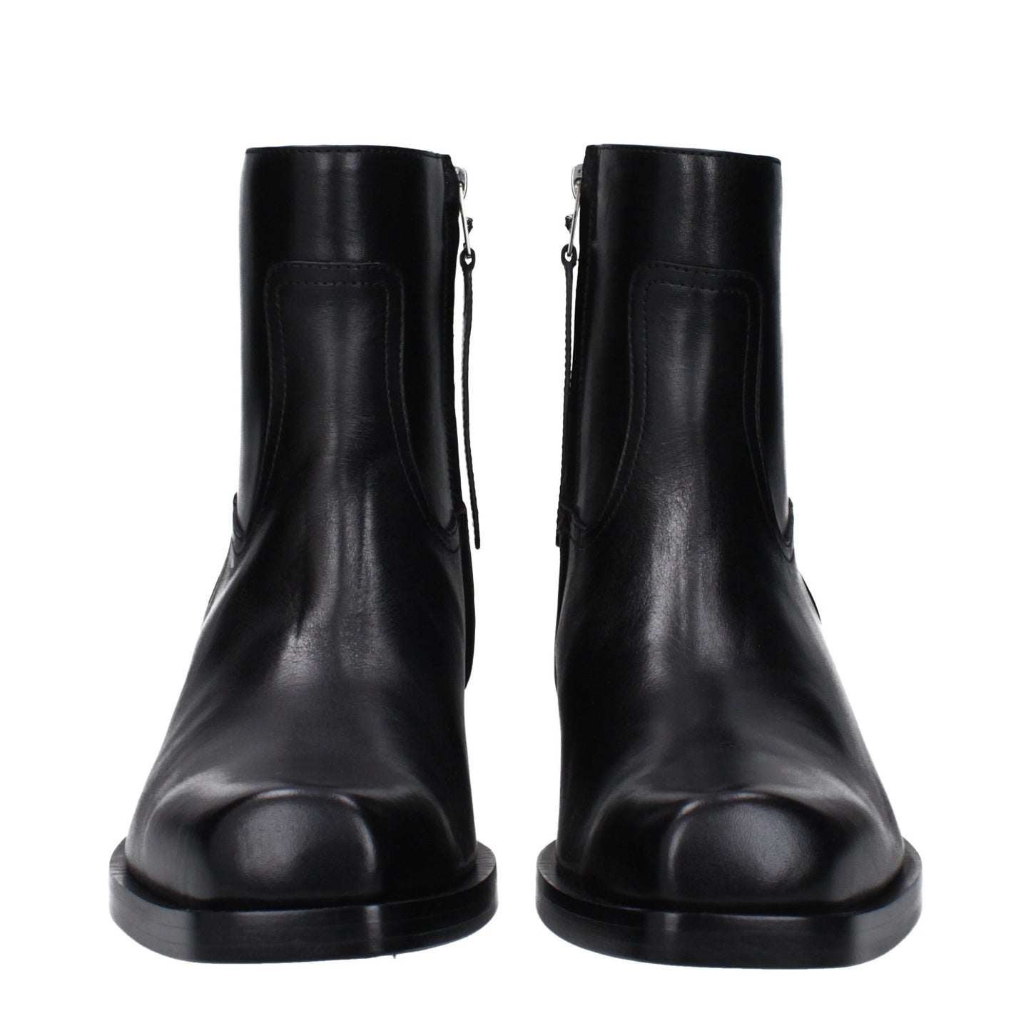 Bottines en cuir noir Versace